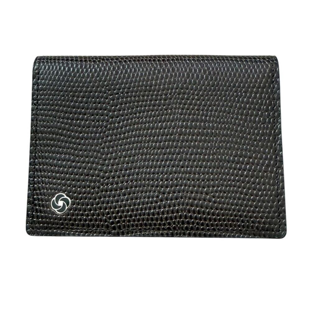 Samsonite Suave Leather Bifold Travel Wallet Embossed Two-Fold Card Holder Brown